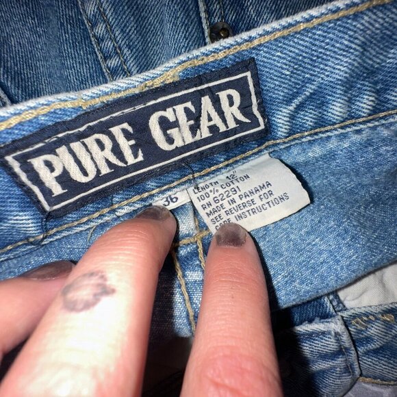 Pure Gear Men's Denim Shorts Size 36 Length 12" Medium Blue Wash Vintage - Picture 9 of 11